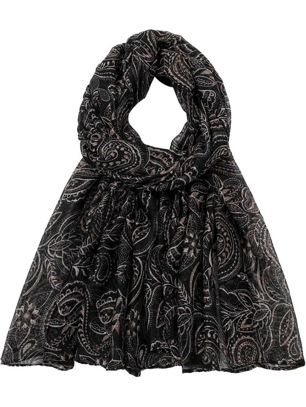 Women's Black Stylish Cover Hijab Cotton Voile Wrap for Spring Fall Scarf Shawl